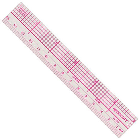 Westcott 10tel Grafik Lineal, Zoll/Metrisches, 15,2 (w-20)
