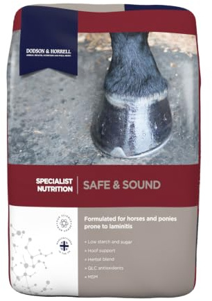 Dodson & Horrell Safe and Sound Horse Feed, 18 kg | High-fibre feed for horses prone to laminitis