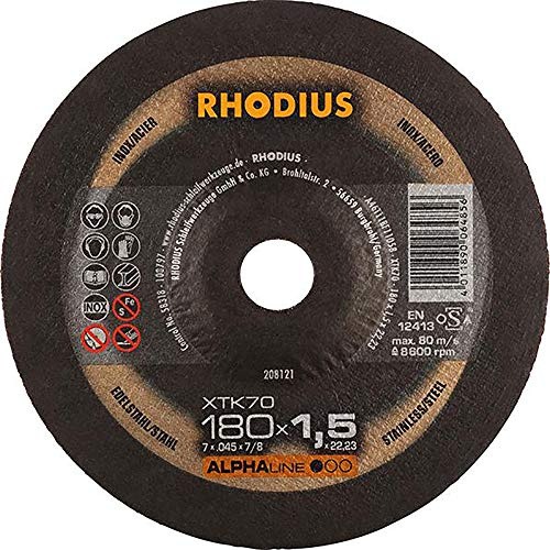 RHODIUS ALPHAline XTK70 Extradünne Trennscheibe 180 x 1,5 x 22,23 mm 25 Stk