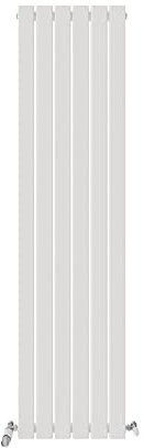 iBathUK Apex Tall Vertical Radiator, Single Flat Panel Radiators, 1800x380mm Slim Radiator, Wall Mounted for Bathroom,Kitchen,Living Room- White