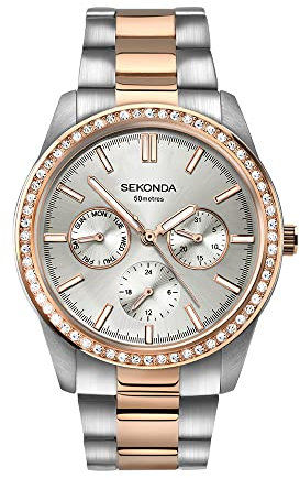 SEKONDA Womens Multi dial Quartz Watch with Stainless Steel Strap 2162