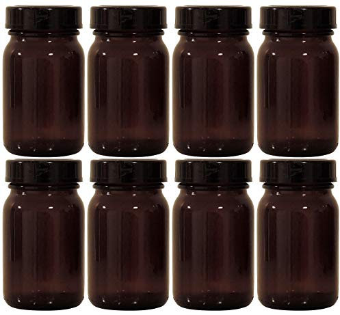 Viva-Haushaltswaren braunes Apothekerglas Set 8x 200ml inkl. Schraubverschluss & Etiketten made in Germany
