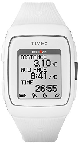 Timex Unisex TW5M11900 Ironman GPS-Armbanduhr, weißes Silikonband