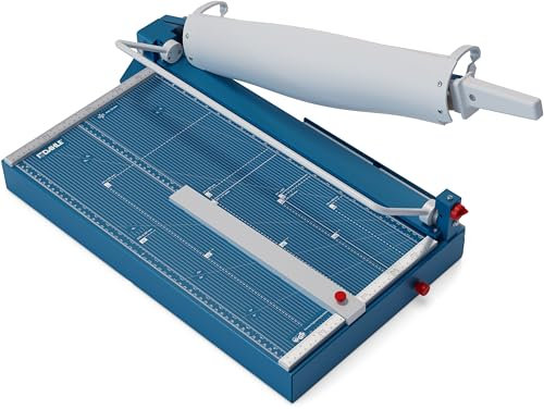 Dahle Premium Guillotine Trimmer, 14–1/20,3 cm – 69,8 cm Schnittlängen, 35–40 Blatt Kapazitäten, selbstschärfend Klinge, automatische Klemme, W/Sicherheit Guard, 21-1/2 , Blue, Gray, 1