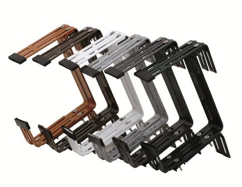 Siena Garden Blumenkastenhalter Premium, 3-fach verstellbar, weiß, 2 Stück, 897694