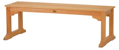 Kai Wiechmann Teak Gartenbank ohne Lehnen Massivholz 120 cm wetterfest