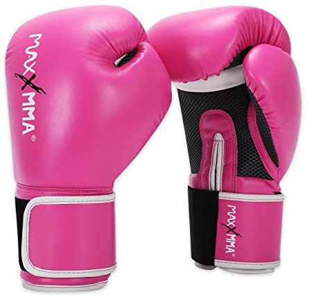 MaxxMMA Pro Style Boxing Gloves for Men & Women, Training Heavy Bag Workout Mitts Muay Thai Sparring Kickboxing Punching Bagwork Fight Gloves (Pink, 10 oz.)
