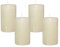 4 Rustic Stumpenkerzen Premium Kerze Creme Weiß 6x10cm - 38 Std Brenndauer