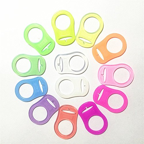 Silicone Adapter Ring for Button-Style MAM NUK Baby Pacifier Ribbon Clip (Hot Pink)