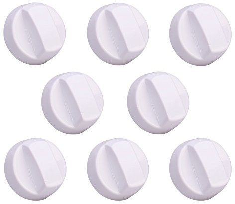 First4spares Premium Universal Oven Cooker Hob Control Switch Knob 8 Pack - White