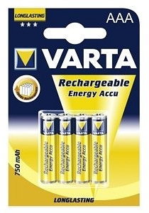Varta Micro Rechargeable Energy Battery 750 mAh Ni-Mh Pack of 4