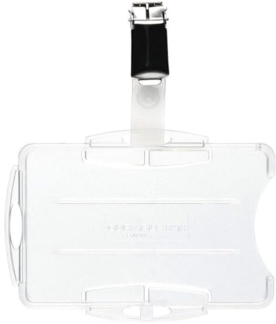 Durable Duo Security Pass Holder 54 x 85 mm Transparent | Holds Up to 2 ID/Security Cards | Pack of 25 | Ideal for Holding Swipe Cards, ID Cards, etc.