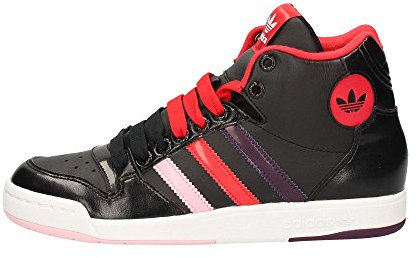 adidas Midiru Court Mid Baskets pour Femme, Rayures Noires, Rouges, Roses, 40 2/3 EU
