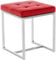 CLP Edelstahl-Sitzhocker Barci Kunstleder I Moderner Hocker Mit Hochwertiger Polsterung Und Bodenschonern I In Vielen Farben, Farbe:rot