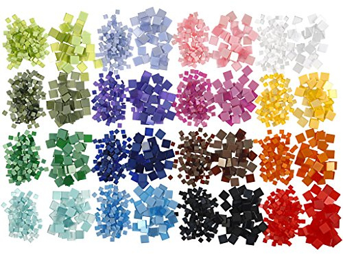 Mini Mosaic, size 5x5 mm, size 10x10 mm, excluding assortment box, 32x25g
