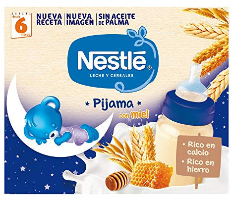 Nestlé Pijama Leche y Cereales con Miel, 2 x 250ml