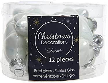 KSD Sterne Glas weiß Winter 12 Stück 40 mm