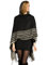 Caspar PON030 Damen Poncho mit Kapuze, Farbe:schwarz, Größe:One Size