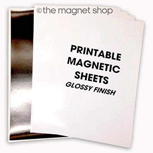 The Magnet Shop Magnetisches Fotopapier - Magnetfolie Bedruckbar - A4 Größe mit Glänzender Oberfläche für Heim- und Bürodrucker – 10er Pack