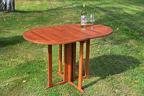 Gartentisch Balkontisch klappbar 120 x 70 cm oval aus Eukalyptus