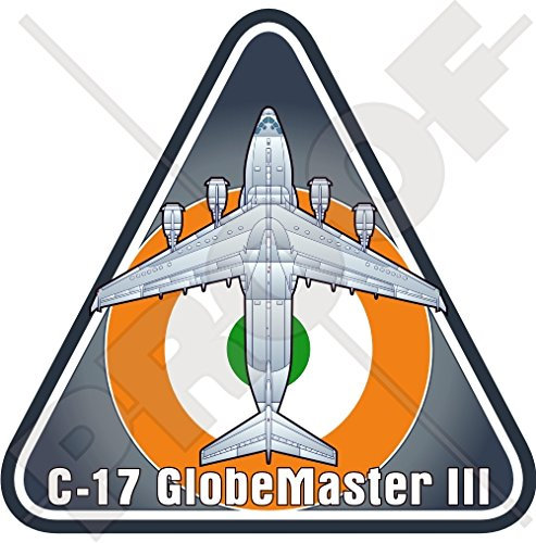 Boeing C-17 GLOBEMASTER III (McDonnell Douglas) Indian Air Force IAF, Vinyl-Aufkleber, 95 mm