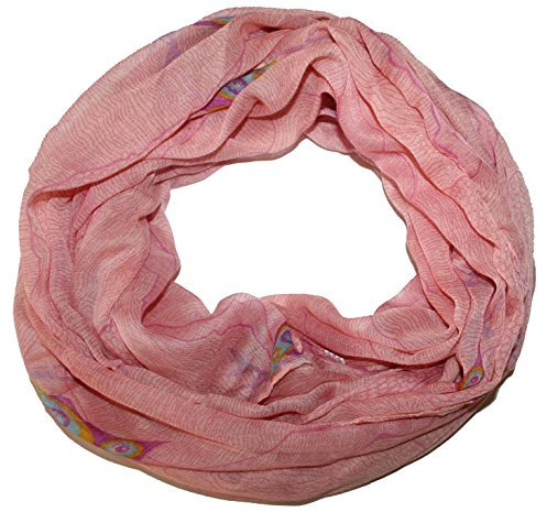 ACC lustiger Eulen Damen Loop Schal - (Owl Eule Kauz) (rosee)