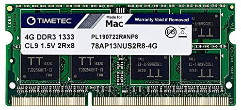 Timetec 4 GB kompatibel für Apple DDR3 1333 MHz PC3-10600 CL9 für Mac Book Pro (Anfang/Ende 2011), iMac (Mitte 2010, Mitte/Ende 2011), Mac mini (Mitte 2011) MAC-RAM-Upgrade