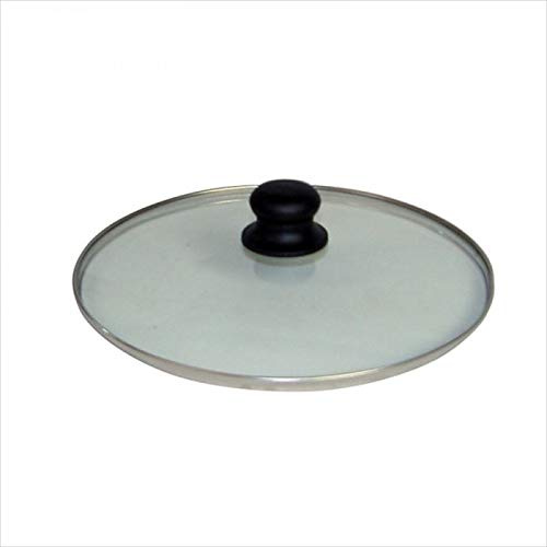 Riess, 0698-112, Glasdeckel flach für Panamera / Cortina, mit Edelstahlrand und Deckelknopf, SPEZIALPFANNEN, Durchmesser 28 cm, Höhe 7,0 cm,