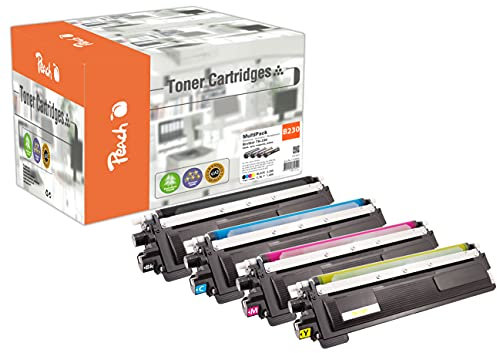 Peach B230 Spar Pack Tonermodule (BK, C, M, Y) ersetzt Brother TN-230 für z.B. Brother DCP -9010 CN, Brother HL -3000, Brother HL -3040 CN, Brother HL -3045 CN, Brother HL -3070 CN