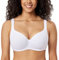 DELIMIRA Women's Padded Bra T Shirt Underwired Support Bra Balcony Seamless Full Cup Comfort Bra White 44D