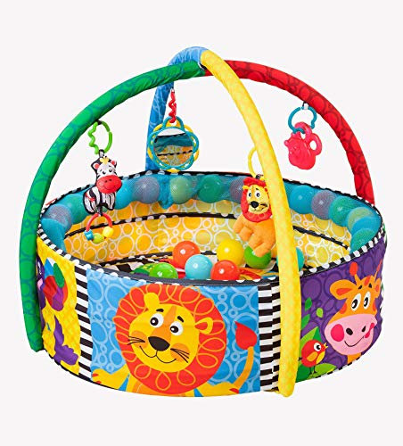Playgro 0184007 4in1 Erlebnis-Bällebad und Spielmatte, mehrfarbig