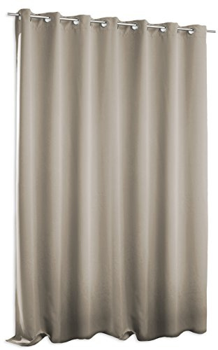 Verdunklungsgardine Blackout extra breit ca. 295x245 cm Ösen Vorhang Blickdicht Gardine #1389 (Taupe hell)