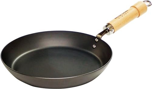 Riverlight J2326 Kyoku Japan Iron Thick Plate Frying Pan, 10.2 inches (26 cm), Iron Nitride, Nitrided, IH Compatible, Rust Resistant, Made in Japan