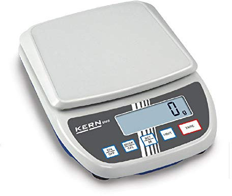 KERN Schulwaage EMS 6K0.1 (Wägebereich max. 6000 g, Ablesbarkeit 0,1 g, Reproduzierbarkeit 0,1 g, Linearität 0,3 g, für Physik- / Biologie- / Chemieunterricht, Wägeplatte 175x90 mm)