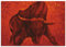 ARTland Wanddeko Wandbild Alu Verbundplatte für Innen & Outdoor Bild 100x70 cm Stier Tiere Spanien Stierkampf Katalonien Malerei Modern Rot T4IU