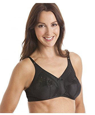 Camille Womens Ladies Non Wired Soft Cup Black Bra 38D