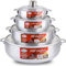 Alpine Cuisine Caldero Suppentopf-Set aus Aluminium (2/3,5/7/13 Quart), Cosine Cooking Dutch Oven, Servieren Sie große und kleine Gruppen, genietete Griffe, handelsübliche Qualität (8-teiliges Set)