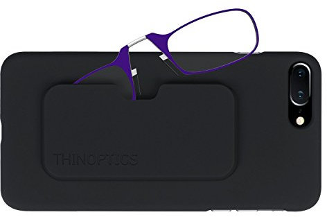 ThinOptics Unisex-Adult I7pbmpurple Reading Glasses, iPhone 7 Plus-Purple Frames, 2 x