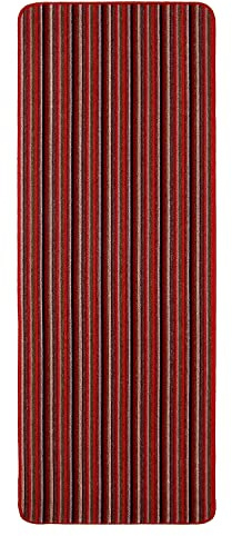 Dandy by William Armes, Ios Stripe Indoor Washable Runner, Red, 180 x 67