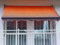 Angerer Freizeitmöbel GmbH Klemmmarkise Exklusiv - Markise für Sonnenschutz - Montage ohne Bohren und Dübeln - ideale Balkonmarkise für Mietwohnungen (Orange-Braun, 150 cm)