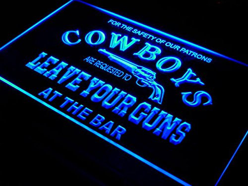 ADV PRO i783-b Cowboys Leave Guns Bar Beer Neon Light Sign Barlicht Neonlicht Lichtwerbung