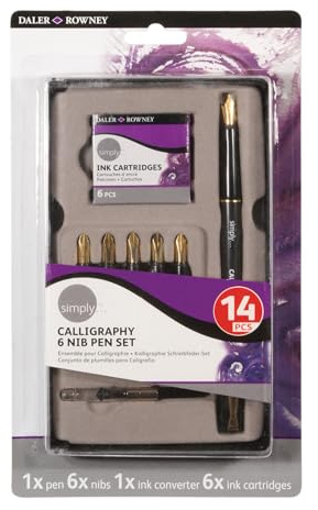 Daler-Rowney 86680011 - Kalligraphieset, 14 teilig | Für Einsteiger und Hobbyisten