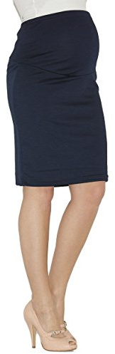 Umstandsrock Schwangerschaft Umstand Rock Midi Bleistiftrock dunkelblau L-XL