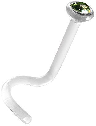 bioplast® Nasenstecker mit Stein hellgrün