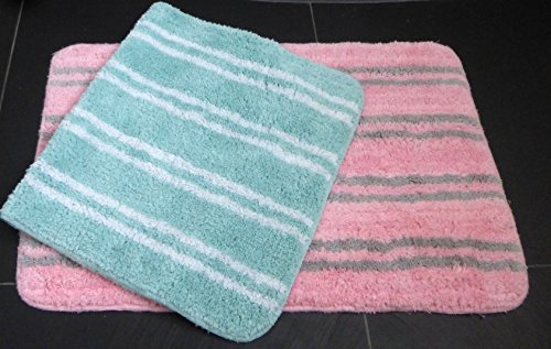 heimtexland Badteppich Duschvorleger Badvorleger HxB 50x80 cm in Pastell rosé rosa - super weich - geprüfte Qualität Typ241