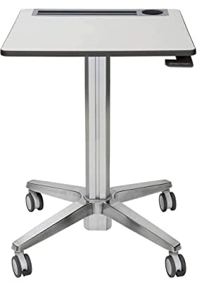 Ergotron – LearnFit Mobile Standing Desk, Adjustable Height Small Rolling Laptop Computer Sit Stand Desk with Wheels for Classroom, Office, Medical or Home Use – Adjusts from 29 to 45 Inches – Grey