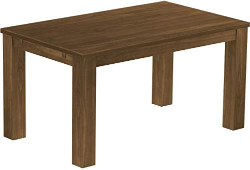Esstisch Rio Classico 150x90 cm Nussbaum Holz Pinie Massivholz Esszimmertisch Echtholz ausziehbar vorgerichtet für Ansteckplatten Brasilmöbel
