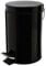 Harbour Housewares 3L Bathroom Bin - Black - Round Stainless Steel Pedal Bin Slim Kitchen Rubbish Trash Can Garbage Dustbin with Lid and Inner Liner Bucket
