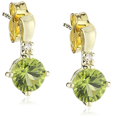Goldmaid Damen-Ohrstecker 333 Gelbgold 2 Peridots hellgrün 2 Diamanten Ohrringe Brillanten Schmuck
