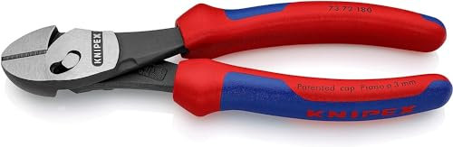 KNIPEX TwinForce Hochleistungs-Seitenschneider in Blister mit Mehrkomponenten-Hüllen 180 mm, 73 72 180 BK
